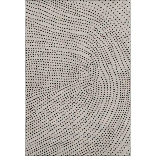 Taupe And Brown Polka Dot Washable Area Rug With UV Protection Photo 5
