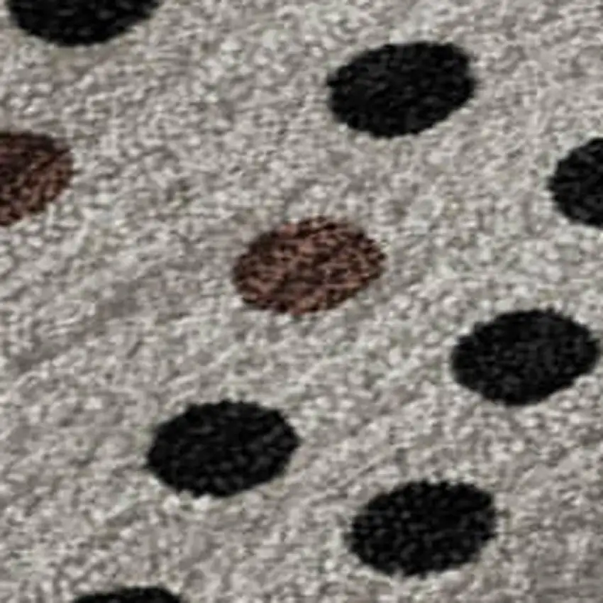Taupe And Brown Polka Dot Washable Area Rug With UV Protection Photo 2