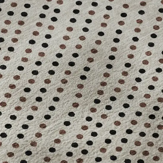 Taupe And Brown Polka Dot Washable Area Rug With UV Protection Photo 8