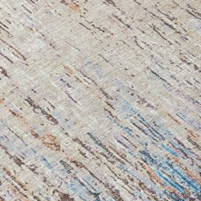 Taupe And Brown Striped Washable Indoor Outdoor Area Rug Photo 9