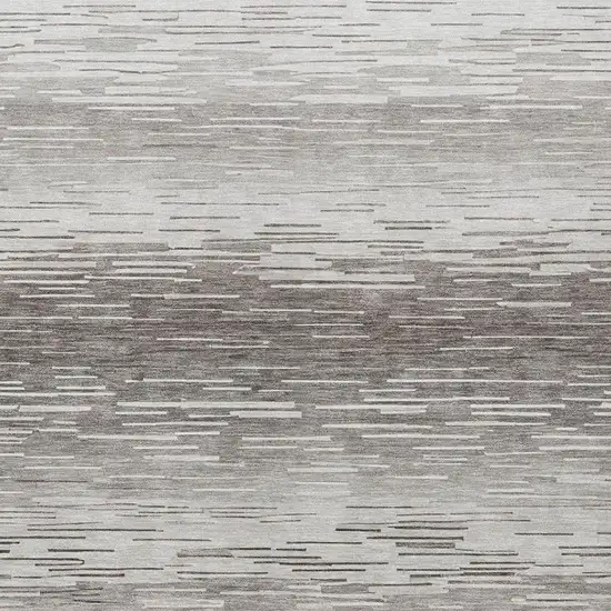 Taupe And Brown Striped Washable Indoor Outdoor Area Rug Photo 8