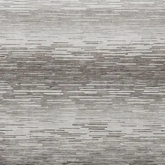Taupe And Brown Striped Washable Indoor Outdoor Area Rug Photo 7