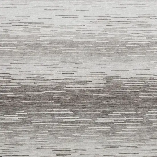 Taupe And Brown Striped Washable Indoor Outdoor Area Rug Photo 6