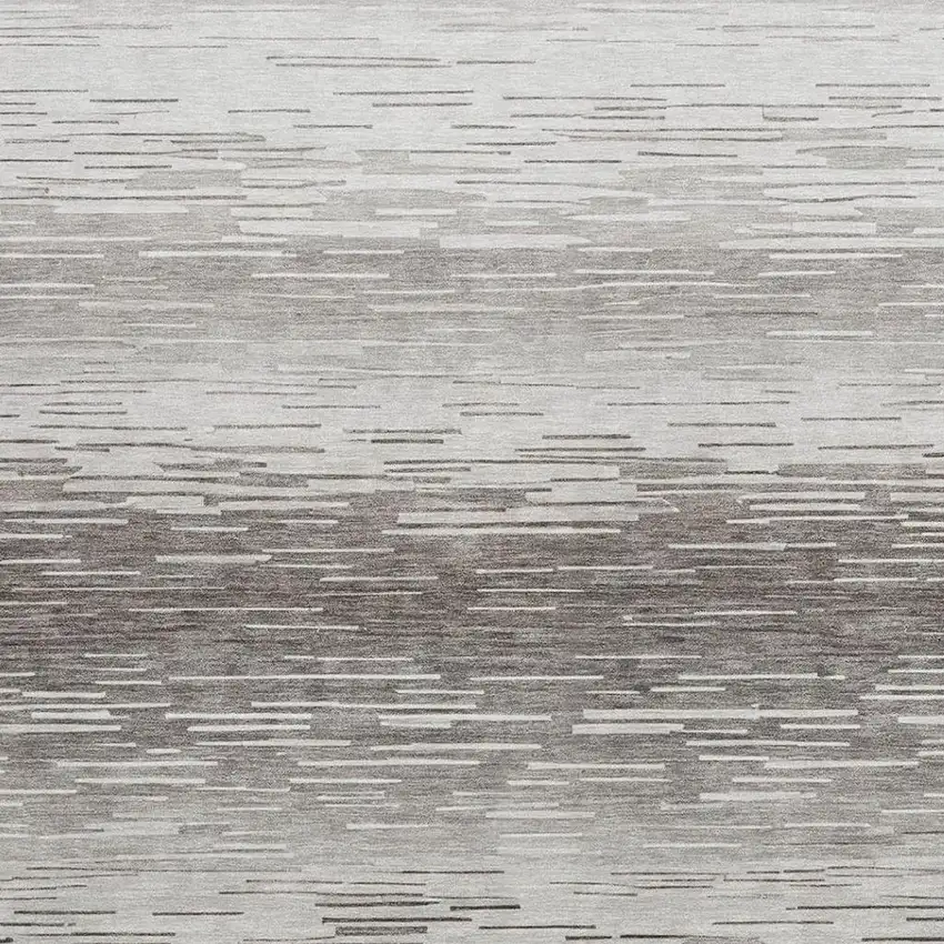 Taupe And Brown Striped Washable Indoor Outdoor Area Rug Photo 6