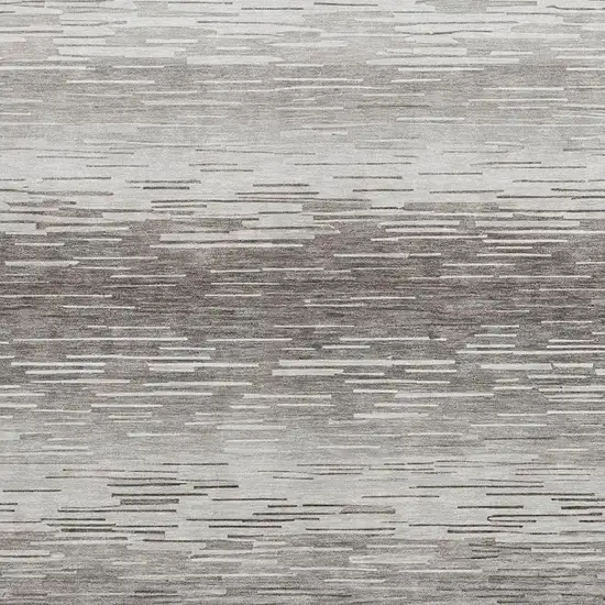 Taupe And Brown Striped Washable Indoor Outdoor Area Rug Photo 9