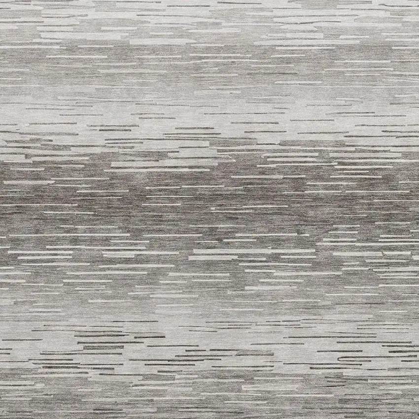 Taupe And Brown Striped Washable Indoor Outdoor Area Rug Photo 9