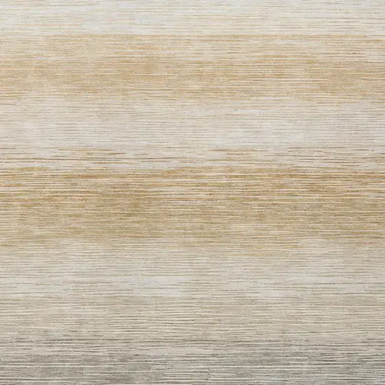 Taupe And Brown Striped Washable Indoor Outdoor Area Rug Photo 2
