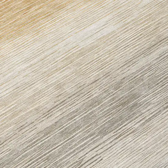 Taupe And Brown Striped Washable Indoor Outdoor Area Rug Photo 5