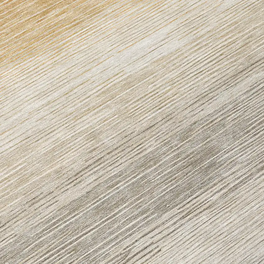 Taupe And Brown Striped Washable Indoor Outdoor Area Rug Photo 5