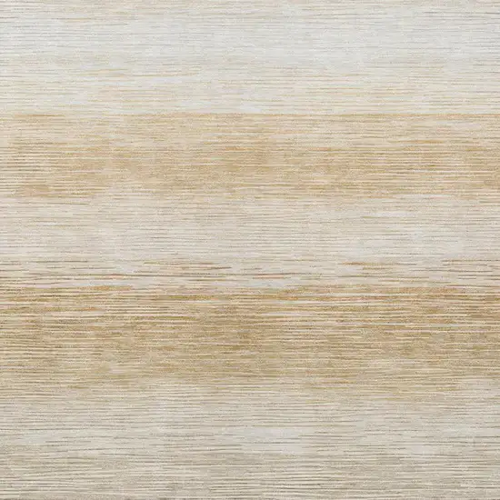 Taupe And Brown Striped Washable Indoor Outdoor Area Rug Photo 2