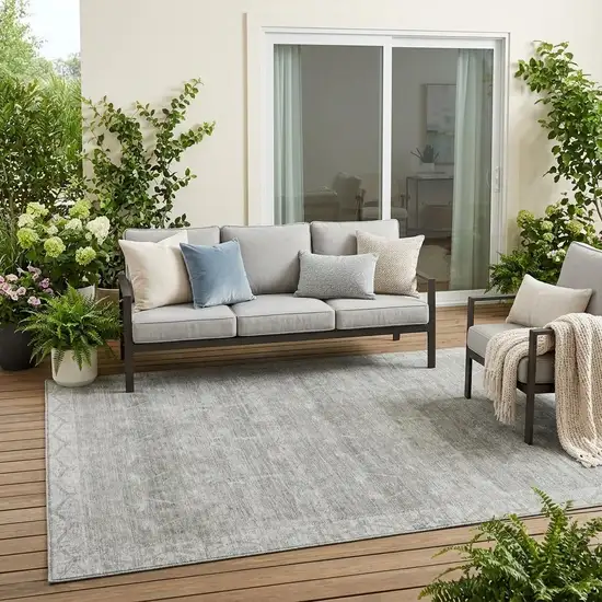 Taupe And Brown Tribal Washable Indoor Outdoor Area Rug Photo 1