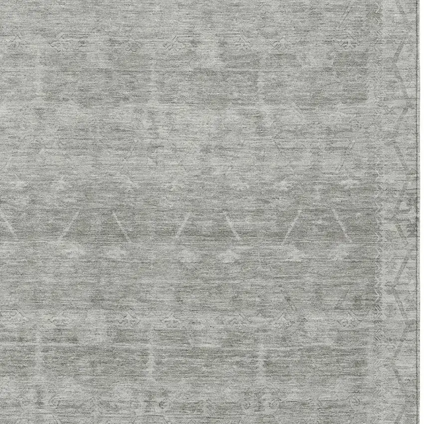 Taupe And Brown Tribal Washable Indoor Outdoor Area Rug Photo 3