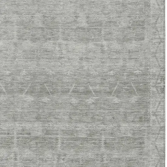 Taupe And Brown Tribal Washable Indoor Outdoor Area Rug Photo 3
