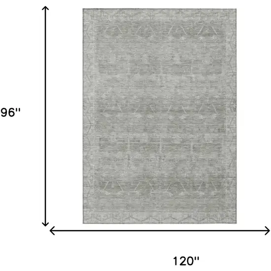 Taupe And Brown Tribal Washable Indoor Outdoor Area Rug Photo 7