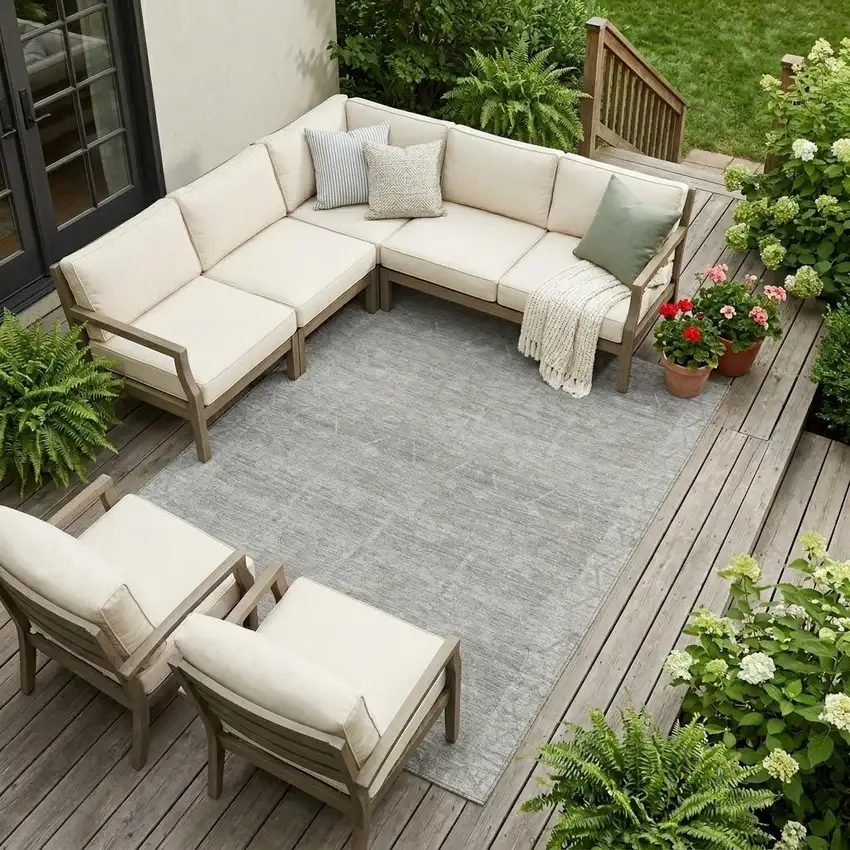 Taupe And Brown Tribal Washable Indoor Outdoor Area Rug Photo 1