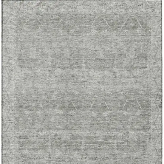Taupe And Brown Tribal Washable Indoor Outdoor Area Rug Photo 4