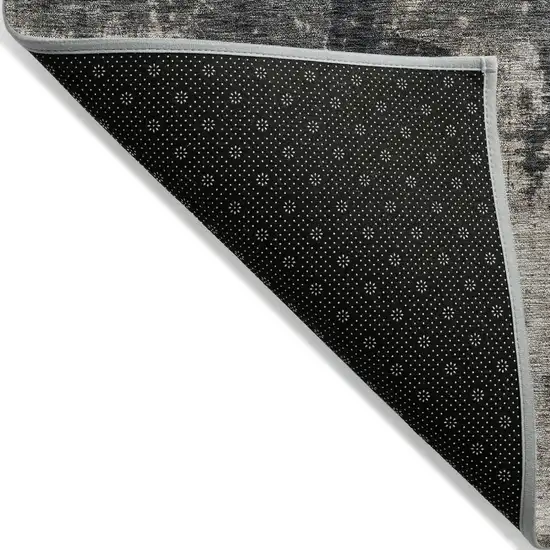 Taupe And Charcoal Abstract Washable Indoor Outdoor Area Rug Photo 4