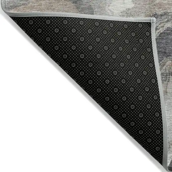 Taupe And Charcoal Abstract Washable Indoor Outdoor Area Rug Photo 7