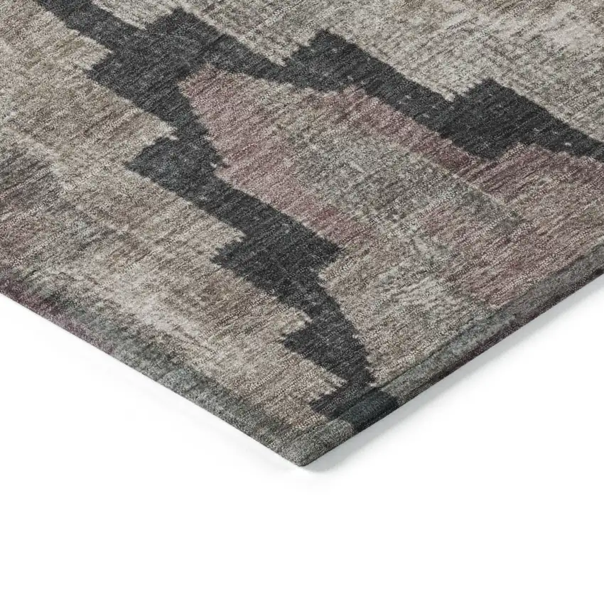 Taupe And Charcoal Aztec Washable Indoor Outdoor Area Rug Photo 6