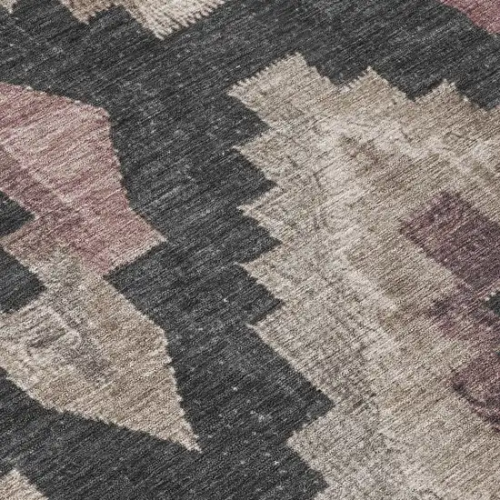 Taupe And Charcoal Aztec Washable Indoor Outdoor Area Rug Photo 9