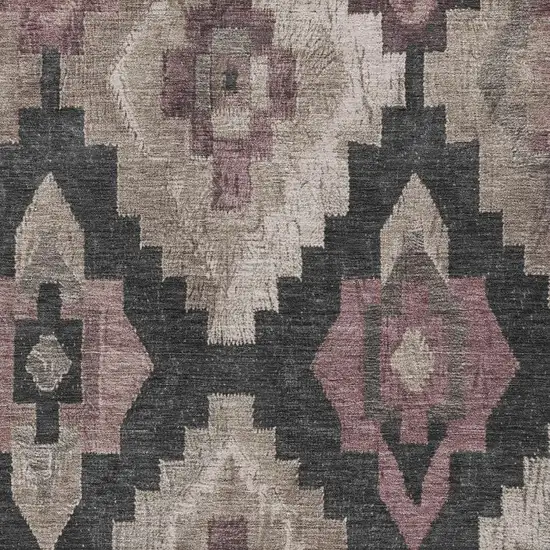 Taupe And Charcoal Aztec Washable Indoor Outdoor Area Rug Photo 4