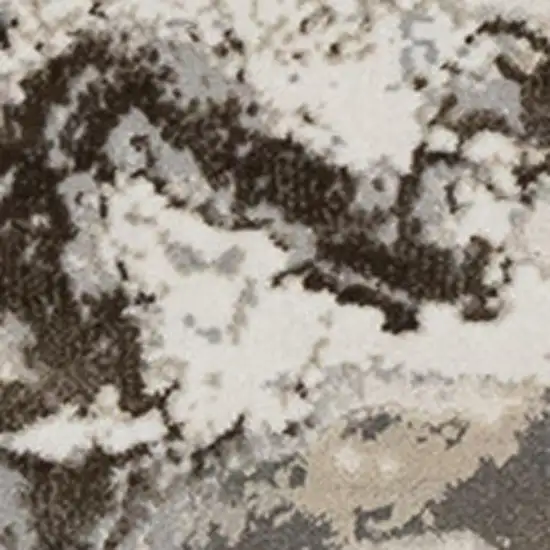 Taupe And Cream Abstract Area Rug Photo 4