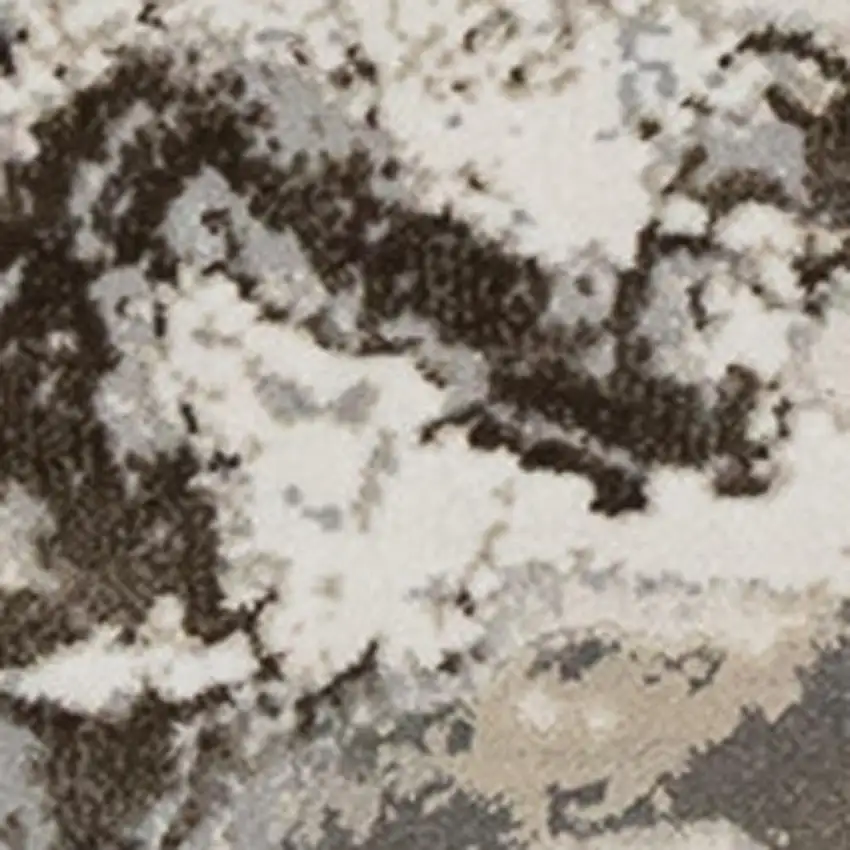 Taupe And Cream Abstract Area Rug Photo 4