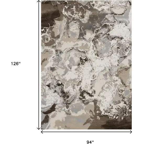 Taupe And Cream Abstract Area Rug Photo 3