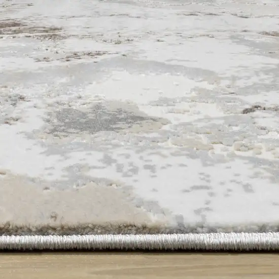 Taupe And Cream Abstract Area Rug Photo 9