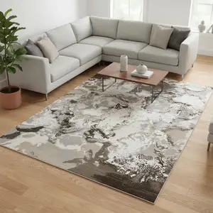 Photo of Taupe And Cream Abstract Area Rug