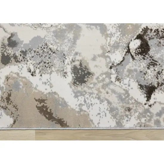 Taupe And Cream Abstract Area Rug Photo 8