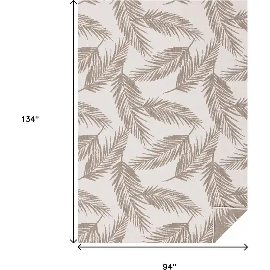 Taupe And Cream Botanical Leaves Area Rug Photo 3