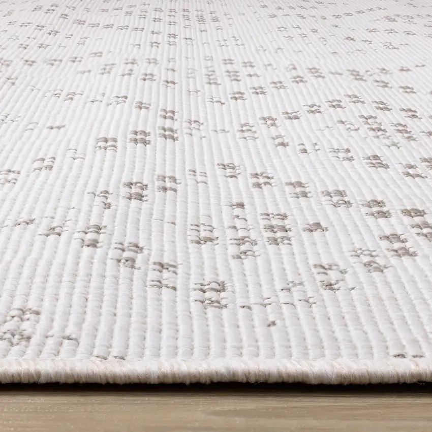 Taupe And Cream Geometric Area Rug Photo 9