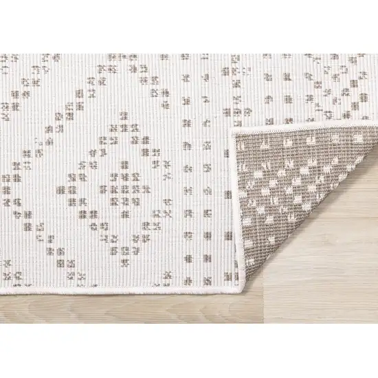 Taupe And Cream Geometric Area Rug Photo 9