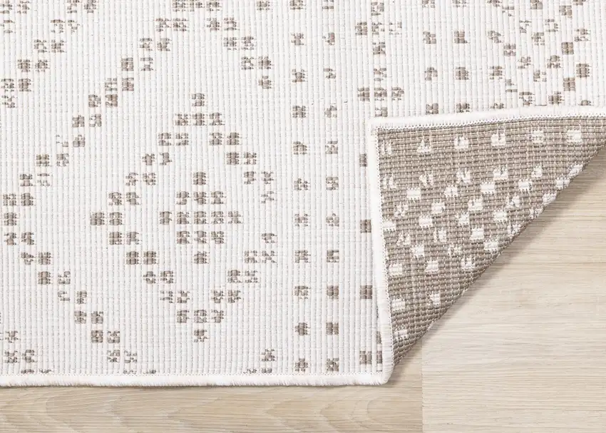 Taupe And Cream Geometric Area Rug Photo 9