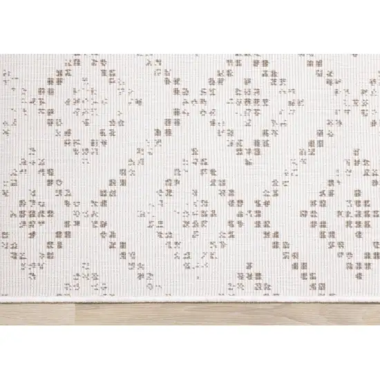 Taupe And Cream Geometric Area Rug Photo 8
