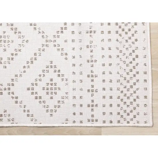 Taupe And Cream Geometric Area Rug Photo 8