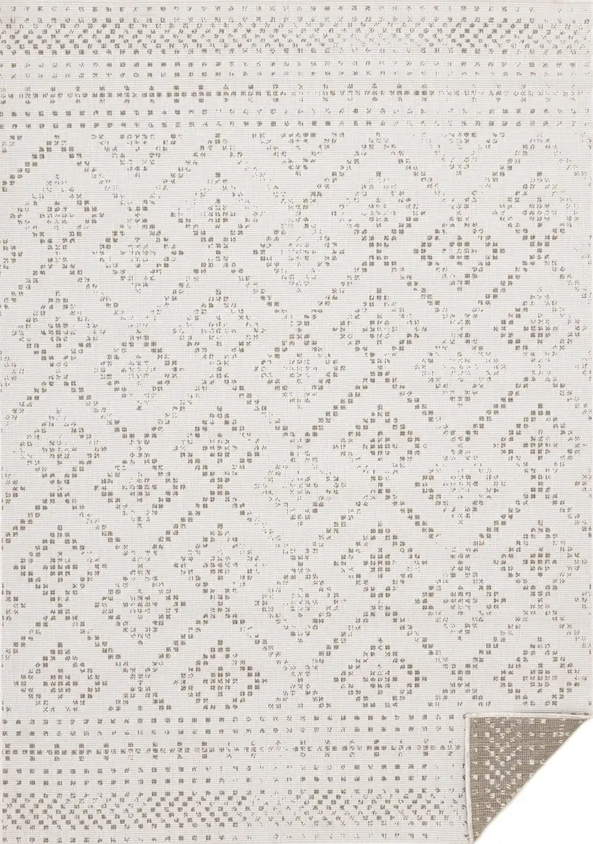 Taupe And Cream Geometric Area Rug Photo 2