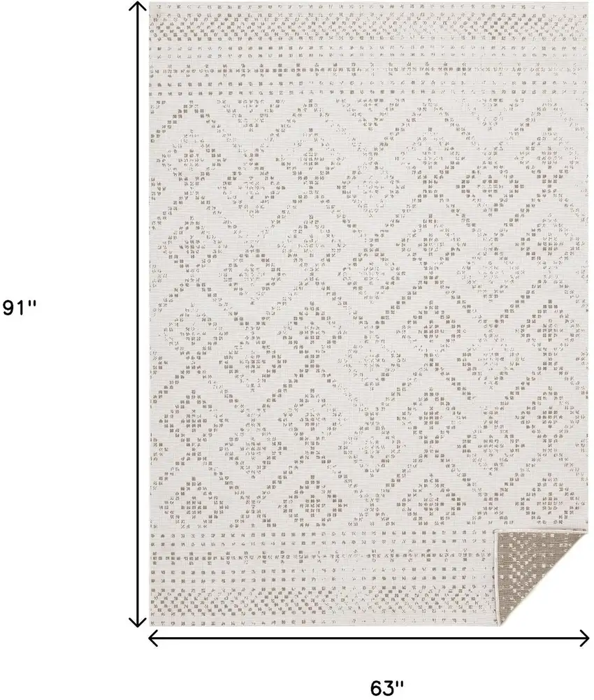 Taupe And Cream Geometric Area Rug Photo 3