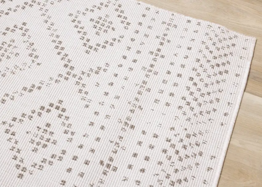 Taupe And Cream Geometric Area Rug Photo 7