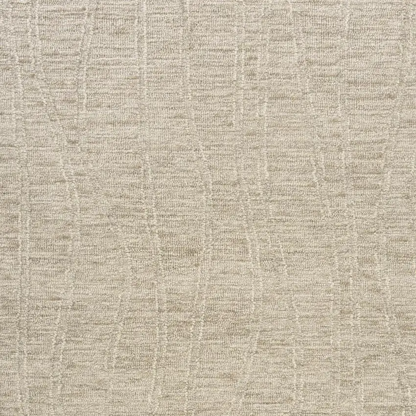 Taupe And Cream Wool Abstract Hand Tufted Square Rug Photo 4