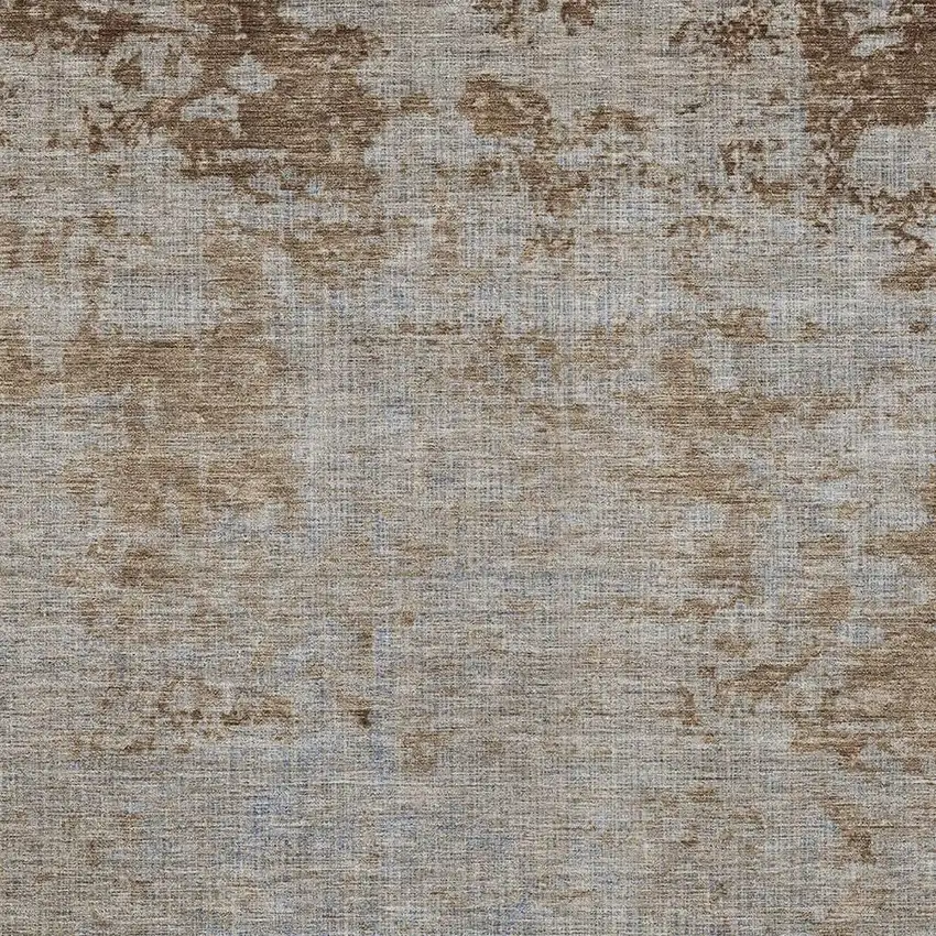 Taupe And Denim Blue Abstract Washable Indoor Outdoor Area Rug Photo 3