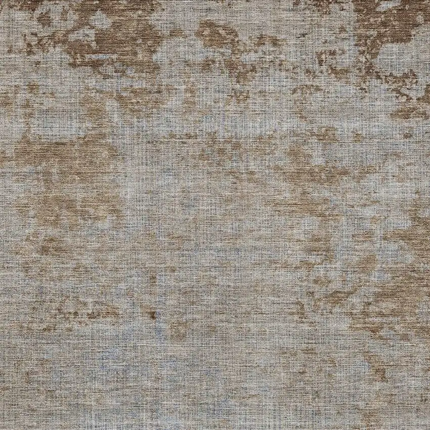 Taupe And Denim Blue Abstract Washable Indoor Outdoor Area Rug Photo 3
