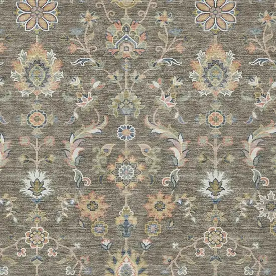 Taupe And Denim Blue Abstract Washable Indoor Outdoor Area Rug Photo 2