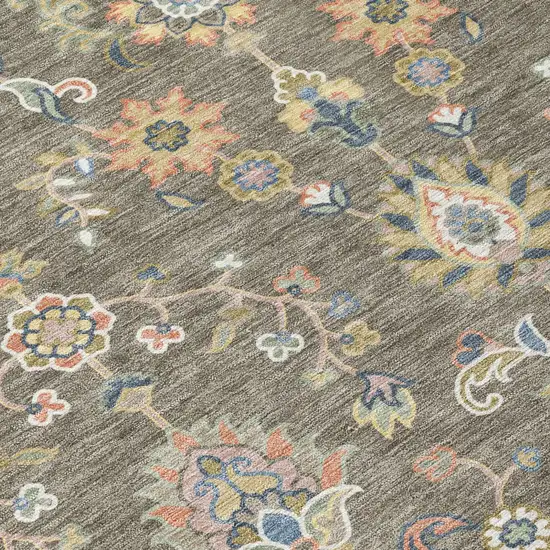 Taupe And Denim Blue Abstract Washable Indoor Outdoor Area Rug Photo 5