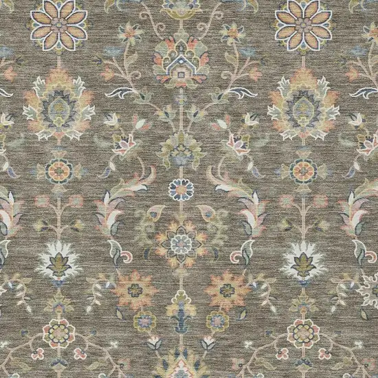 Taupe And Denim Blue Abstract Washable Indoor Outdoor Area Rug Photo 2