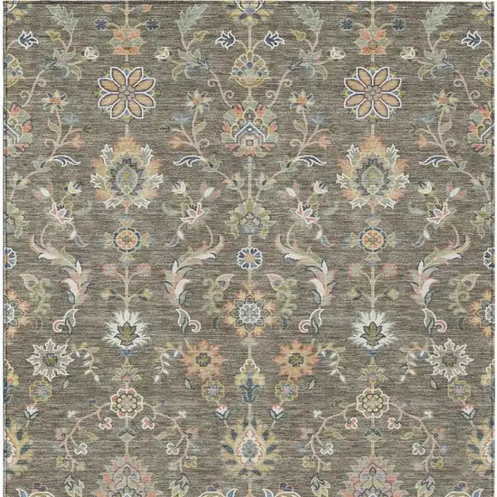 Taupe And Denim Blue Abstract Washable Indoor Outdoor Area Rug Photo 2