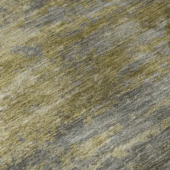 Taupe And Gold Abstract Washable Area Rug With UV Protection Photo 7