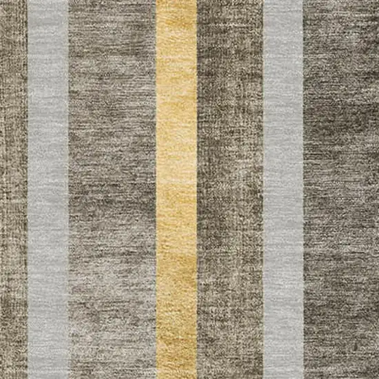 Taupe And Gold Geometric Washable Area Rug With UV Protection Photo 3