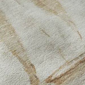 Photo of Taupe And Gold Nautical Washable Area Rug With UV Protection